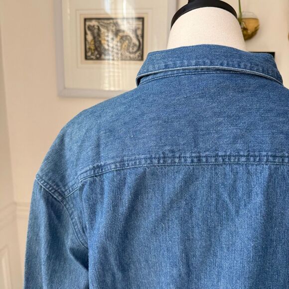 Vintage Northern Tradition Snowman Denim Chambray Button Up Shirt XL - Picture 5 of 9